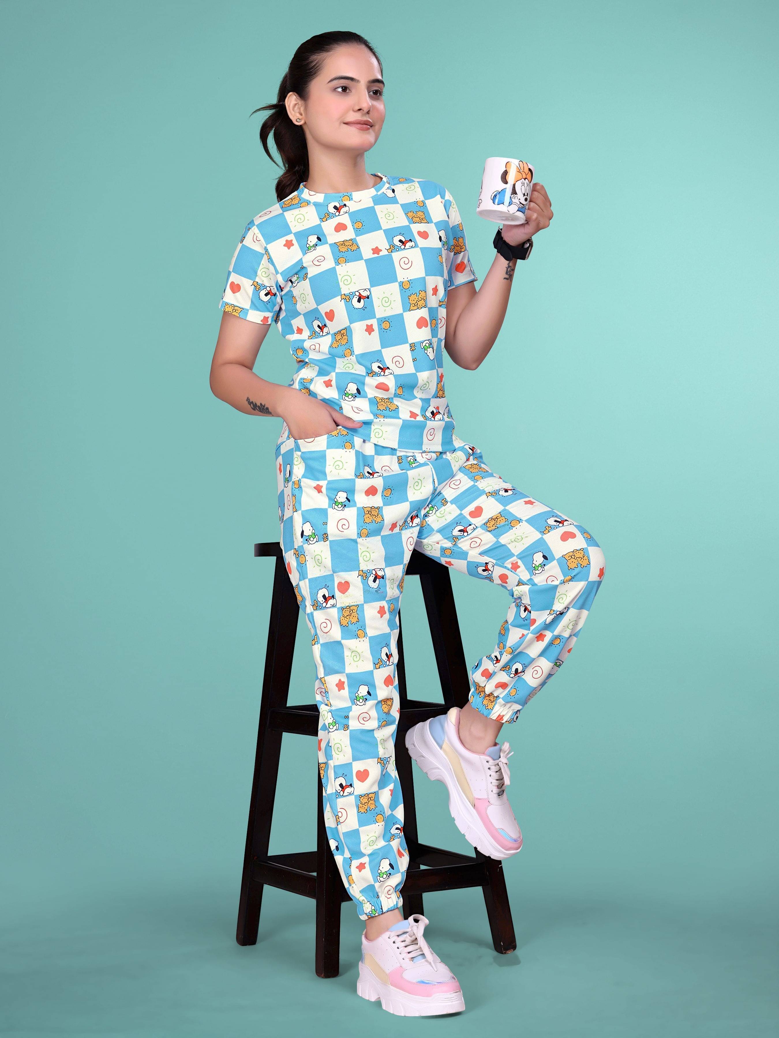     			SAKARMAA Women T-Shirt With Trousers Co-Ord Set ( Multicolor )