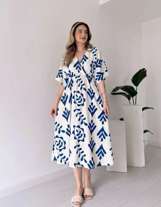 SHRUTI FASHIONNN Women Rayon Printed A-line Kurti ( Blue ) SHRUTI FASHIONNN Women Rayon Printed A-line Kurti ( Blue )