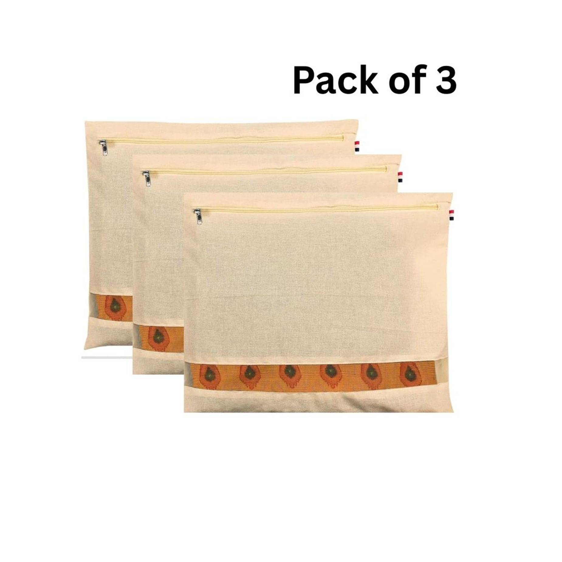     			THRIFTKART - 3PC Cotton Eco-friendly and reusable Saree Covers With Premium Zipper Closure/Saree Bags/Clothes Covers Organizer for Wardrobe and Gifting Storage(PACK OF 3)