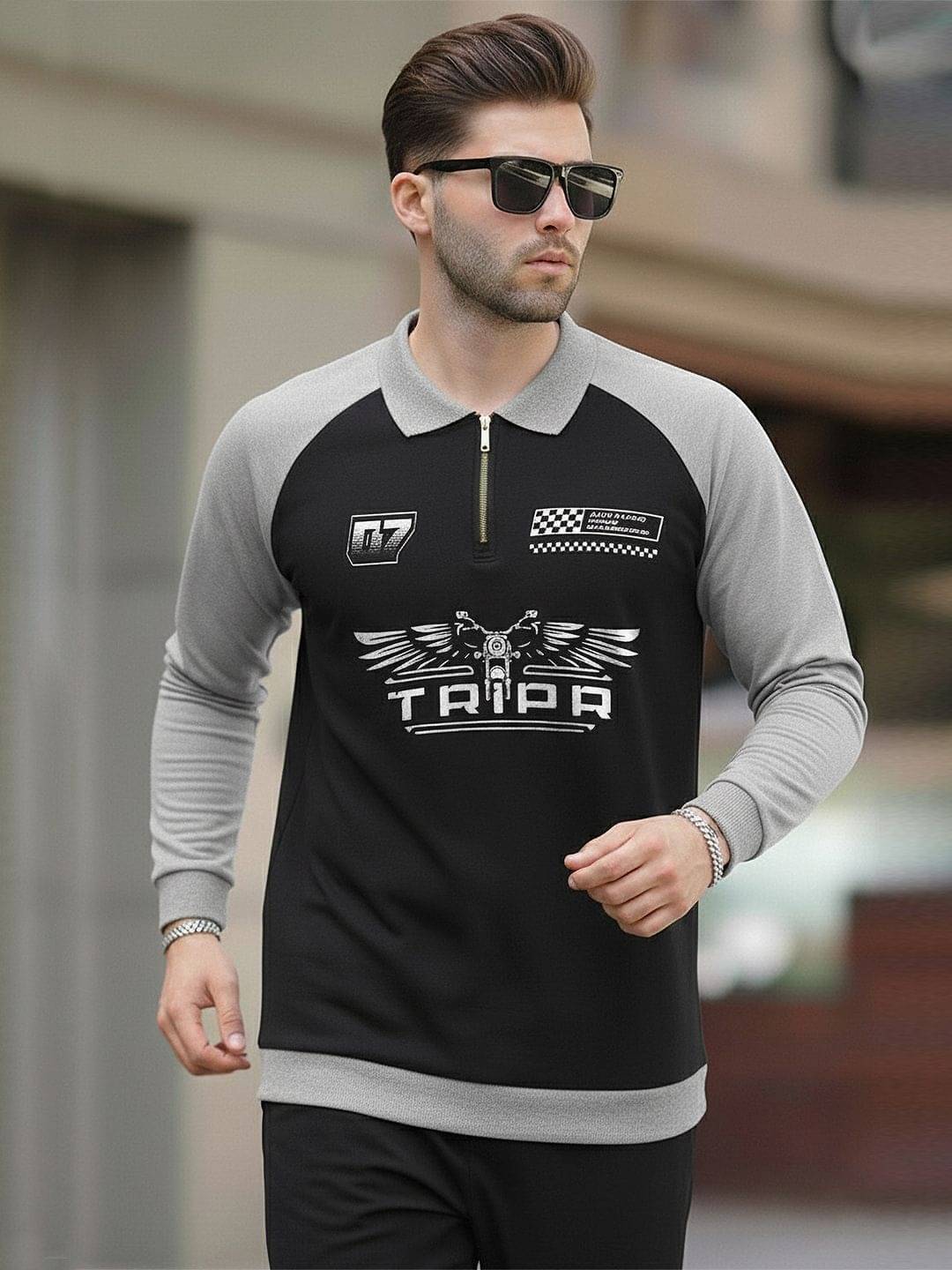     			Tripr Cotton Blend Polo Collar Men's Sweatshirt - Multicolor 15 ( Pack of 1 )