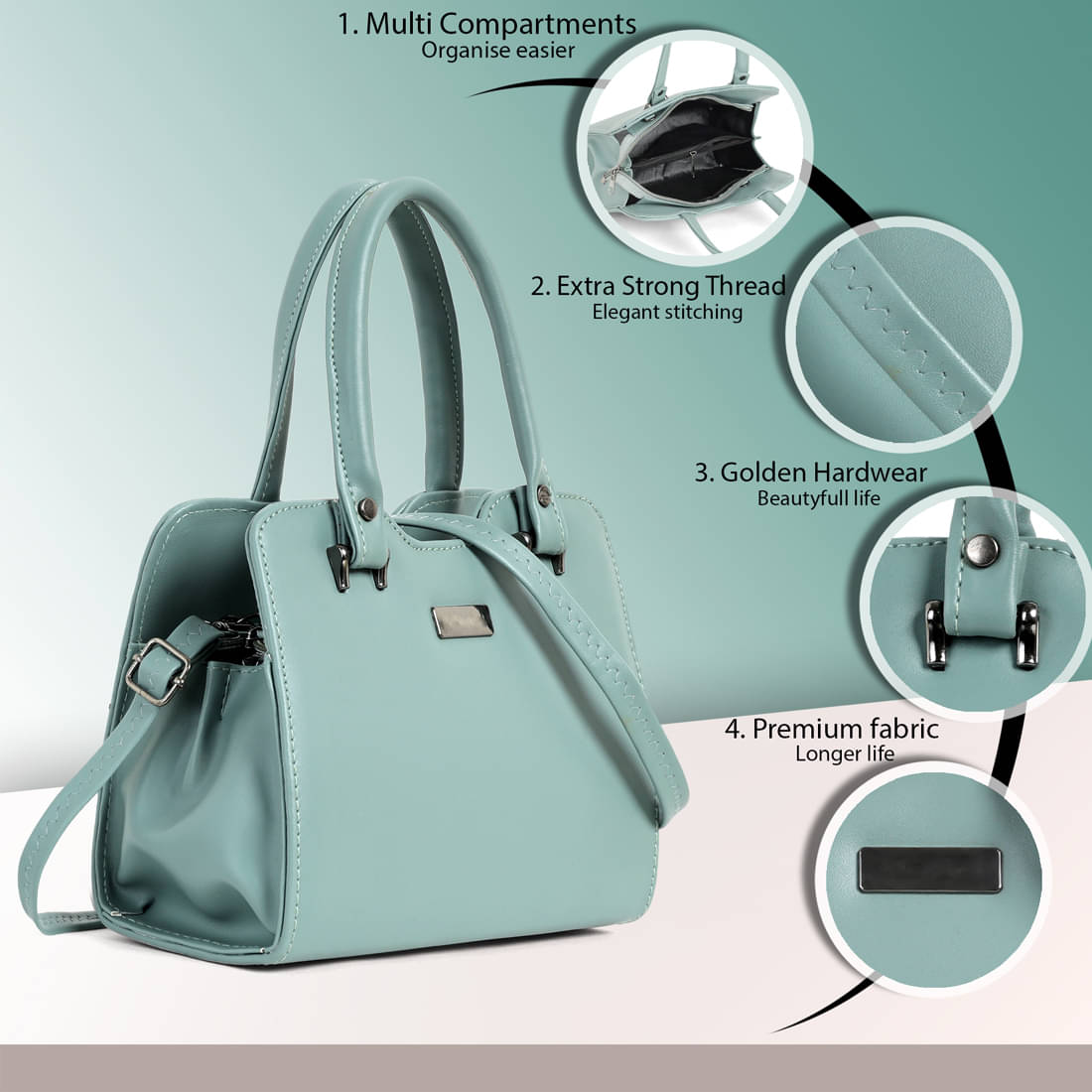     			Zaxcer Hobo Bag PU Set of 1 ( Green )