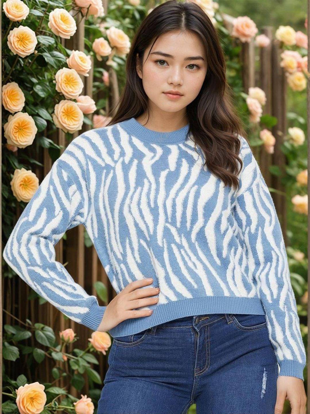 kotty Women Cotton Blend Round Neck Sweater Vest ( Multicolor ) kotty Women Cotton Blend Round Neck Sweater Vest ( Multicolor )