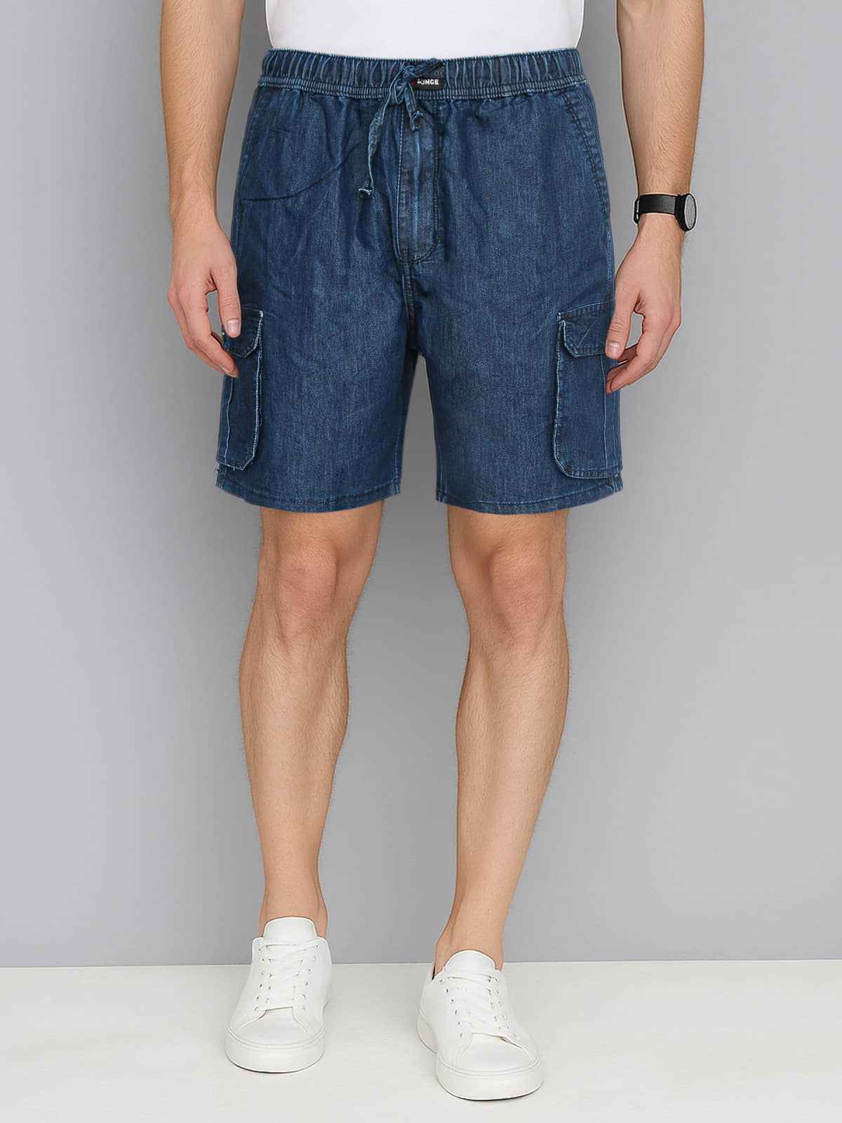 plounge Blue Denim Men's Cargos ( Pack of 1 ) - Shorts | Buy online on ZillyBuy