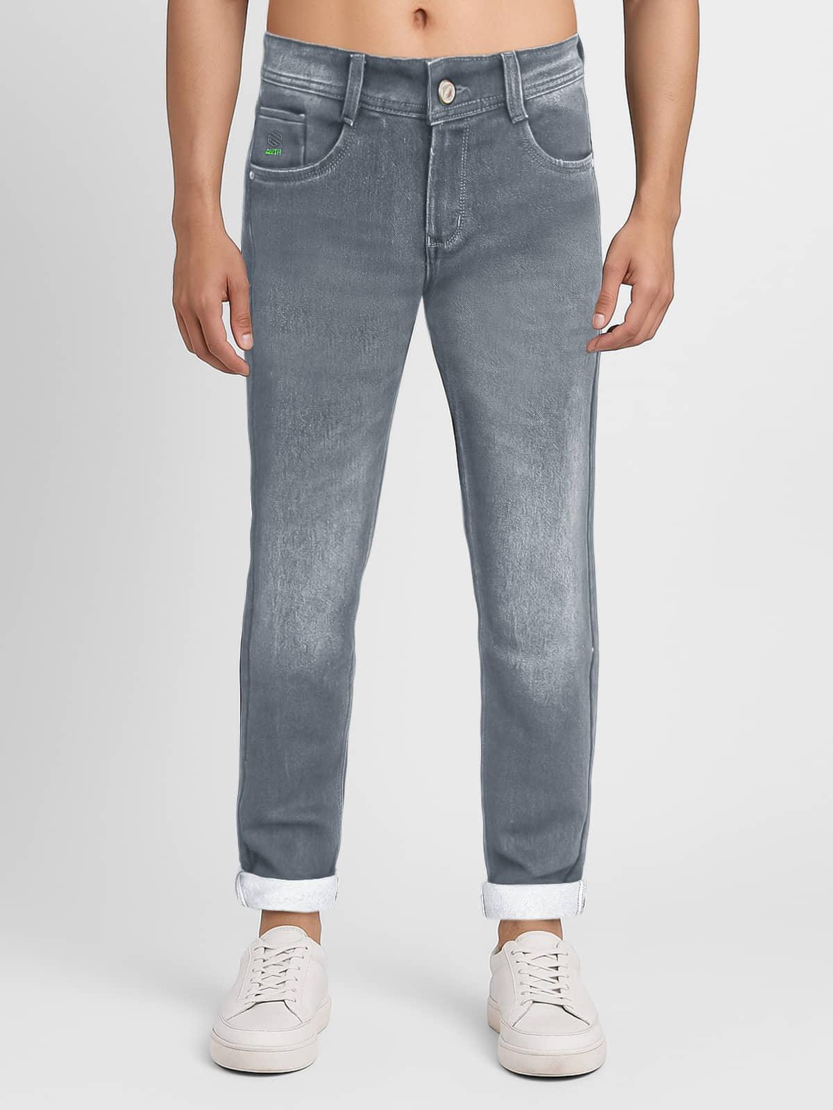 plounge Slim Fit Dyed Men's Jeans - Grey ( Pack of 1 ) - Jeans | Buy online on ZillyBuy