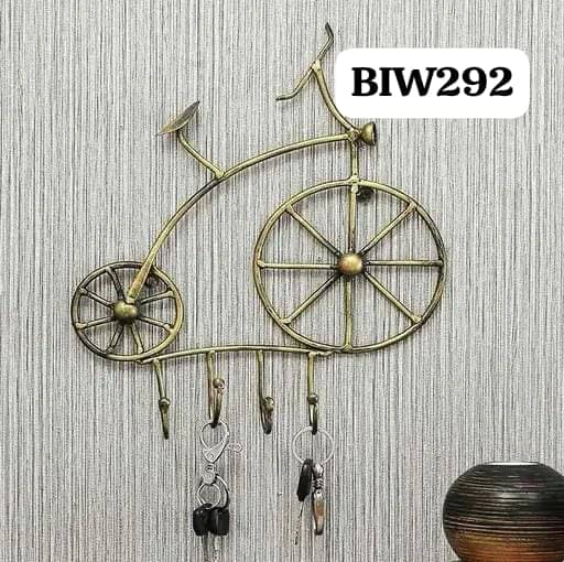     			BALAJI INC.  Antique Metal Cycle Key Holder | Wall Art with 4 Hooks | Premium Design Keychain Hanger for Entryway Decor