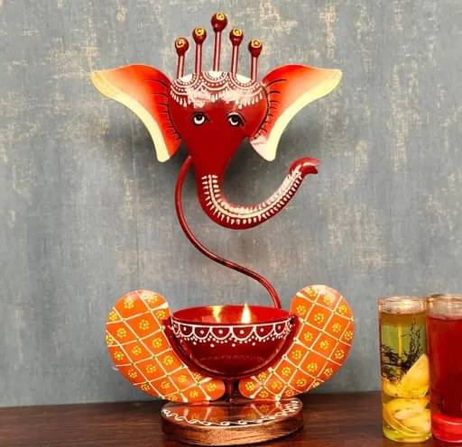     			BALAJI INC. Metal Ganesha Tea-Light Showpiece Vinayaka/ Ganesha Ji /  / Incense Burner / Ganesha Tea Light Candle Holder for Dewali Decoration, Diwali Gift, Corporate Gift, Table Decor, Pooja Room Decor.