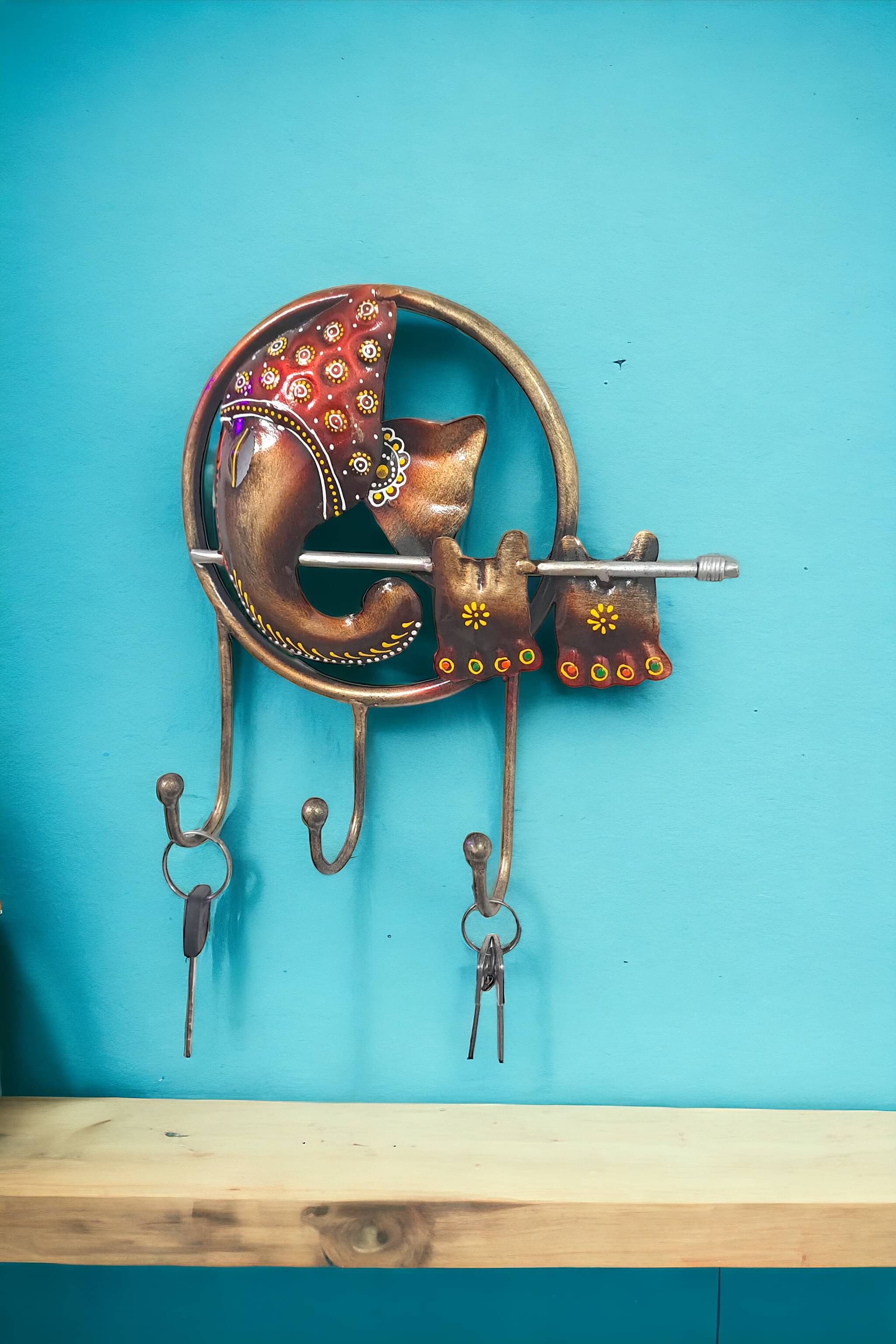     			BALAJI INC. | Red Hook Vinayaka/ Ganesha Ji / Table Decorative showpiece Tealight Candle Holder / Diya Holder / Loban Dhoop , Corporate Gift,  Ganesha ji Keychain Hook / Hanger