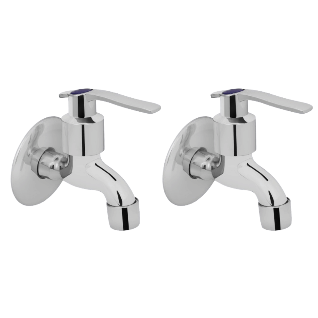 BATHBLISS S.S Spoon Bib Cock Tap with Wall Flange - 2pcs Steel Bathroom Tap (Bib Cock)