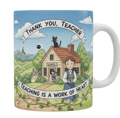     			BIG FEATHER COUTERS Teacher Mug Ceramic Coffee Mug 350 mL ( Pack of 1 )