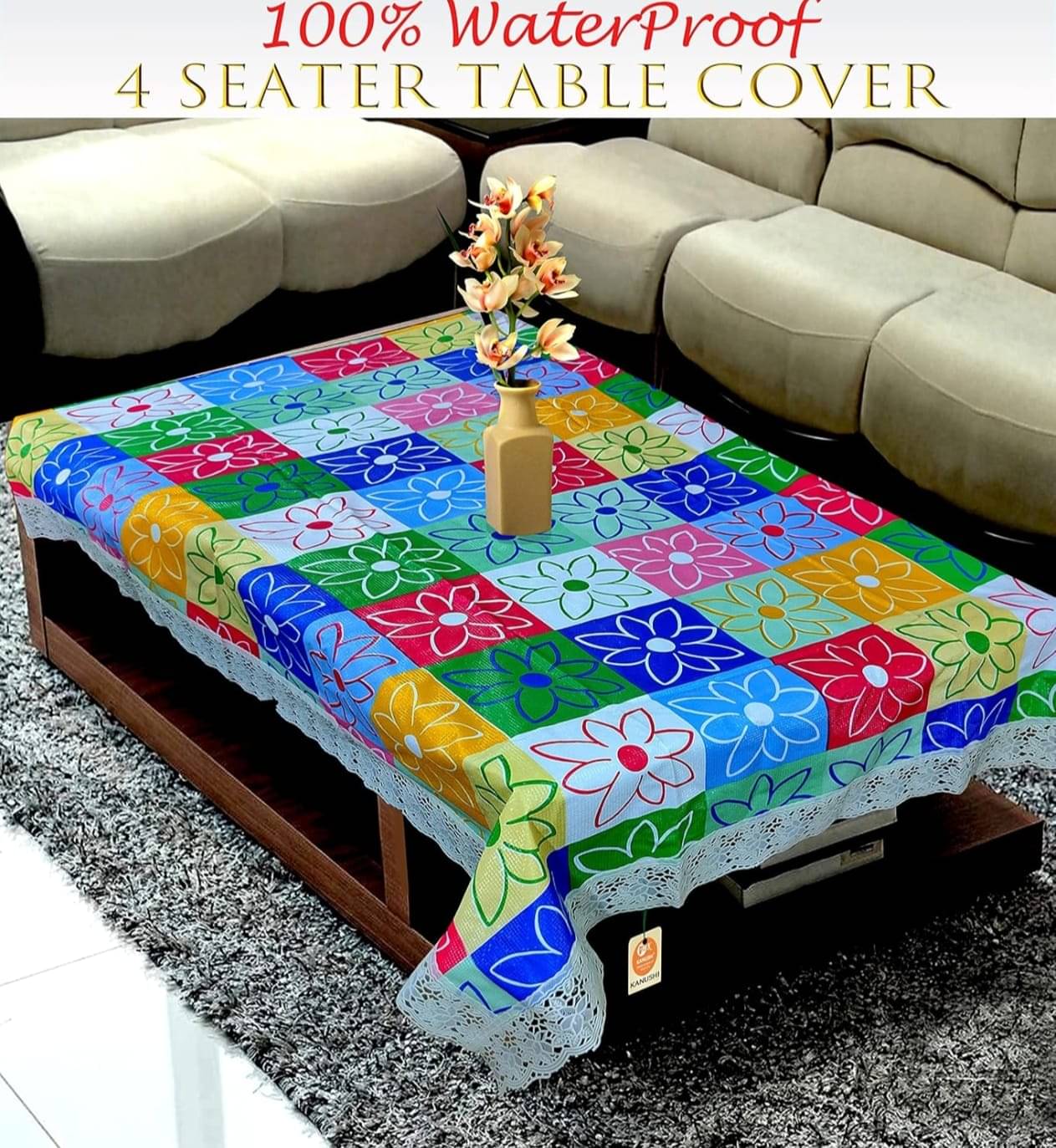 Butterfly Effect Printed Polyester 4 Seater Rectangle Table Cover ( 150 x 100 ) cm Pack of 1 Multicolor Butterfly Effect Printed Polyester 4 Seater Rectangle Table Cover ( 150 x 100 ) cm Pack of 1 Multicolor