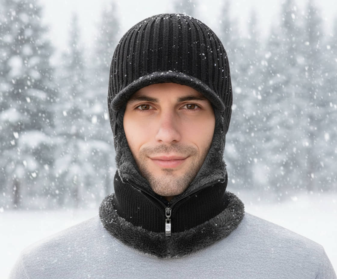 CATBUNNY Pack of 1 Woollen Men's Cap ( Black )
