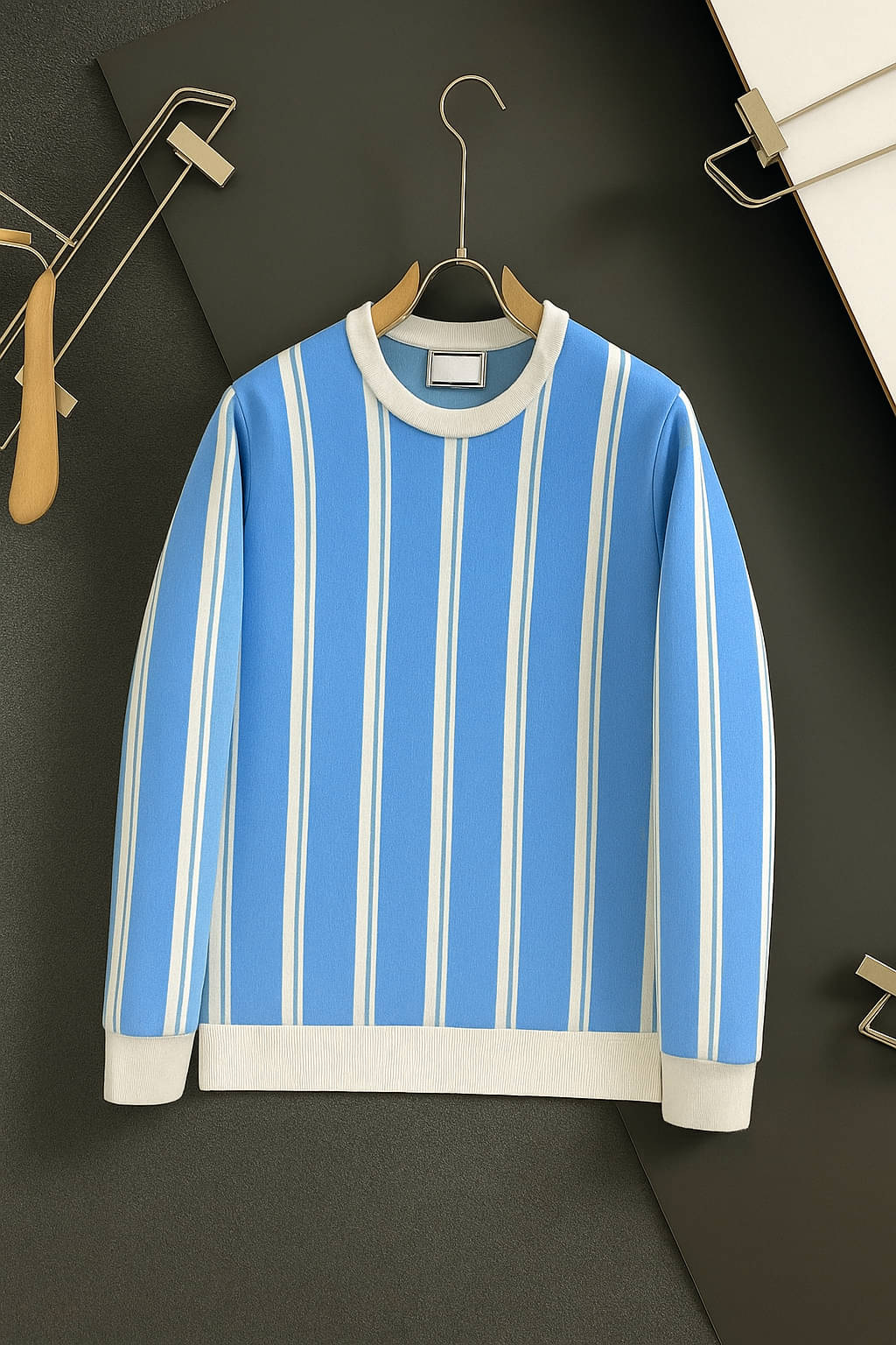     			CONWAY Men Cotton Blend Regular Fit Printed T-Shirt ( Sky Blue )