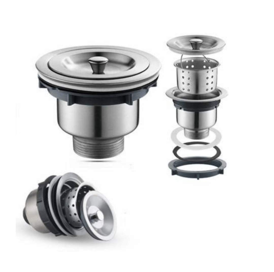 COSVIT 4"Inch 304 Grade Stainless Steel Sink Waste Coupling with Under Basket | Kitchen Drain Jali for Basin Outlet (Pack of 1)