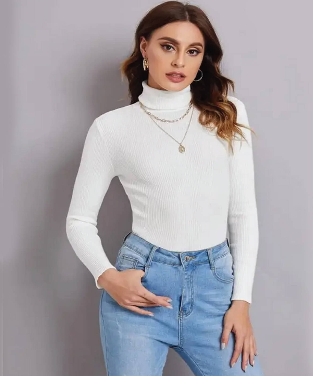 GRAND MALBORK Woollen Thermal Tops ( White , Pack of 1 ) GRAND MALBORK Woollen Thermal Tops ( White , Pack of 1 )