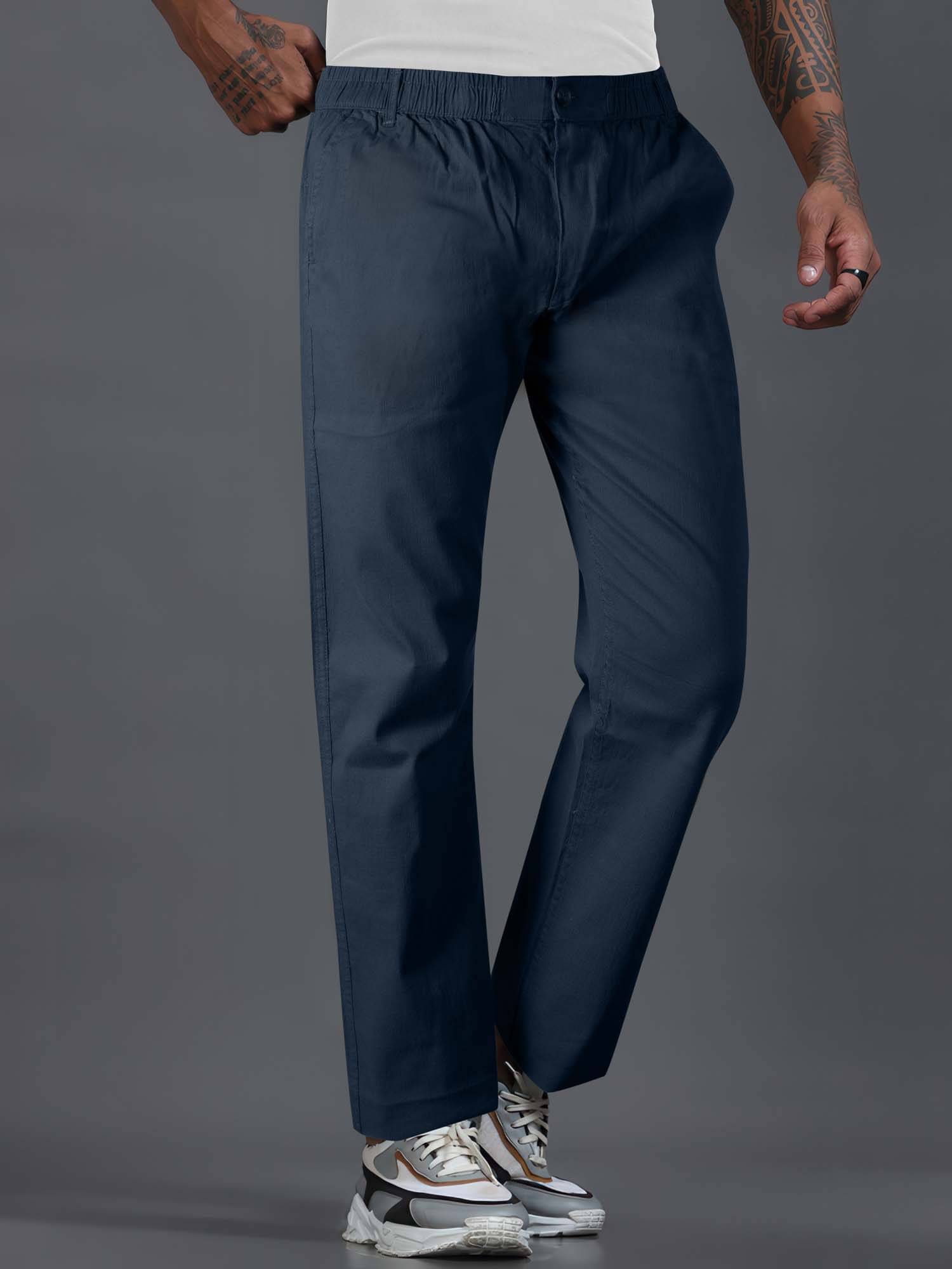     			JB JUST BLACK Relax Men's Trouser - Navy Blue ( Pack of 1 )