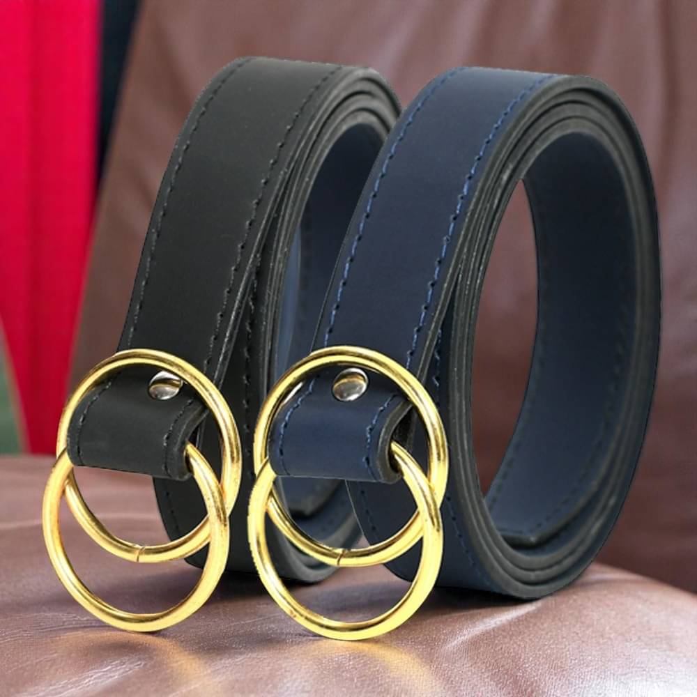     			Kastner PU Women's Skinny Belt ( Pack of 2 )