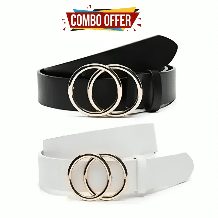     			Kastner PU Women's Skinny Belt ( Pack of 2 )