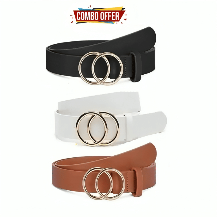     			Kastner PU Women's Skinny Belt ( Pack of 3 )