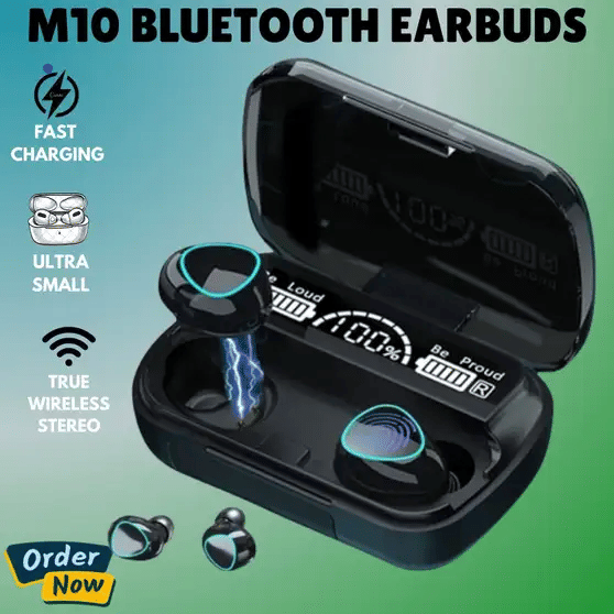     			M10  Earbuds Bluetooth Gaming Headset with with 15 hour battery (BLUE)