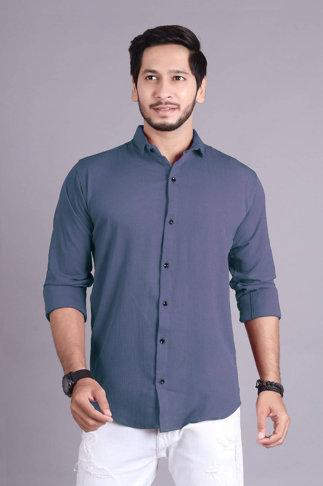 PEARL OCEAN Linen Slim Fit Solids Full Sleeves Men's Casual Shirt - Grey ( Pack of 1 ) PEARL OCEAN Linen Slim Fit Solids Full Sleeves Men's Casual Shirt - Grey ( Pack of 1 )