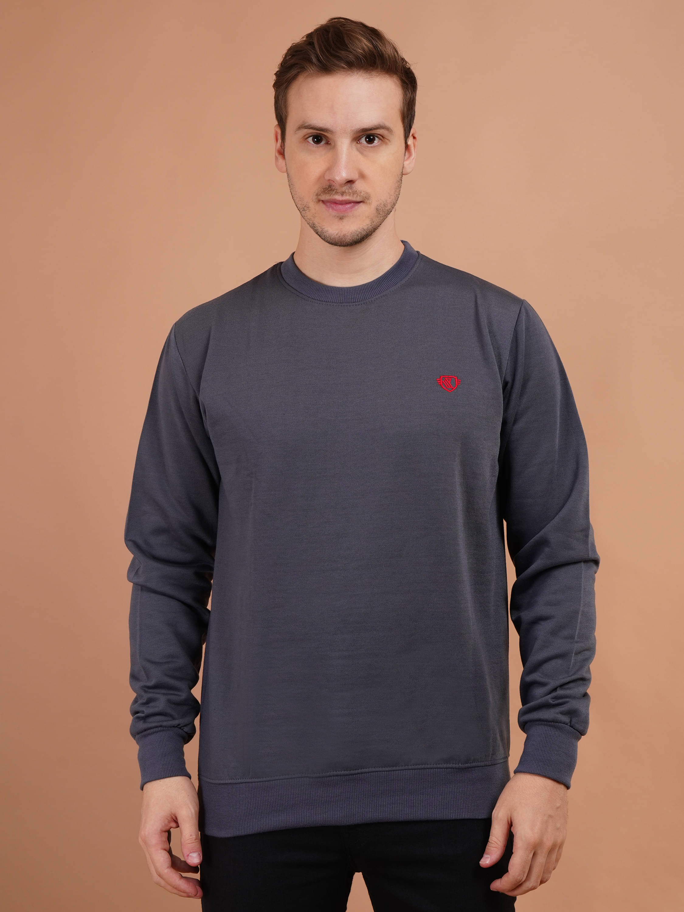 SHREYNKA Cotton Blend Round Neck Men's Sweatshirt - Dark Grey ( Pack of 1 ) SHREYNKA Cotton Blend Round Neck Men's Sweatshirt - Dark Grey ( Pack of 1 )