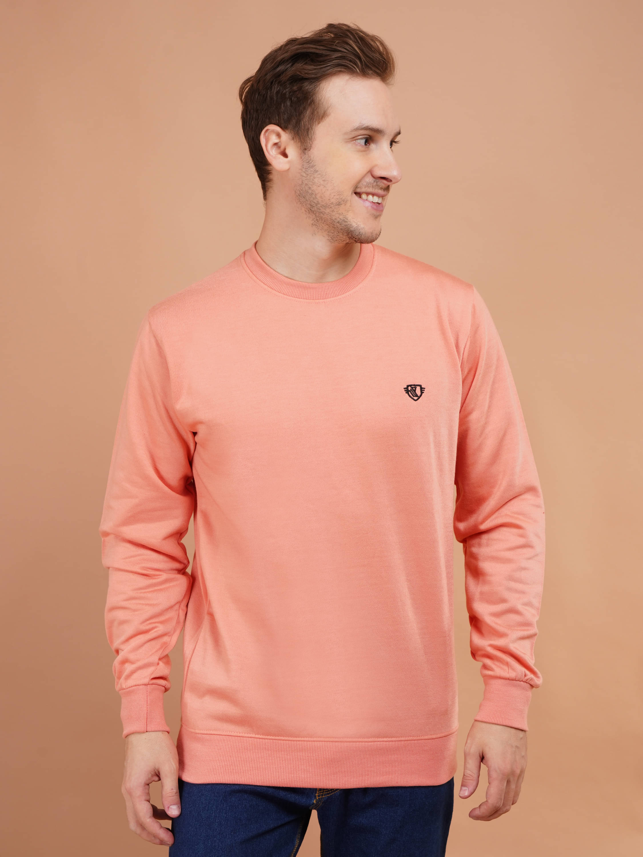     			SHREYNKA Cotton Blend Round Neck Men's Sweatshirt - Pink ( Pack of 1 )
