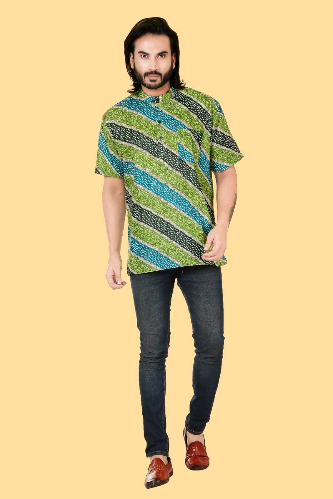 SPARSH ETHNICS Green Cotton Blend Men's Regular Kurta ( Pack of 1 ) SPARSH ETHNICS Green Cotton Blend Men's Regular Kurta ( Pack of 1 )