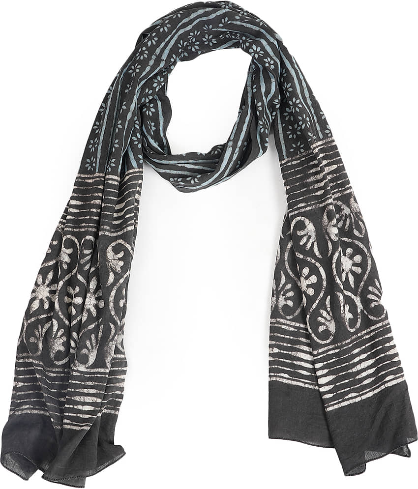STYLE SHOES Black Cotton Blend Women's Scarf ( Pack of 1 ) - Dupattas & Shawls | Buy online on ZillyBuy