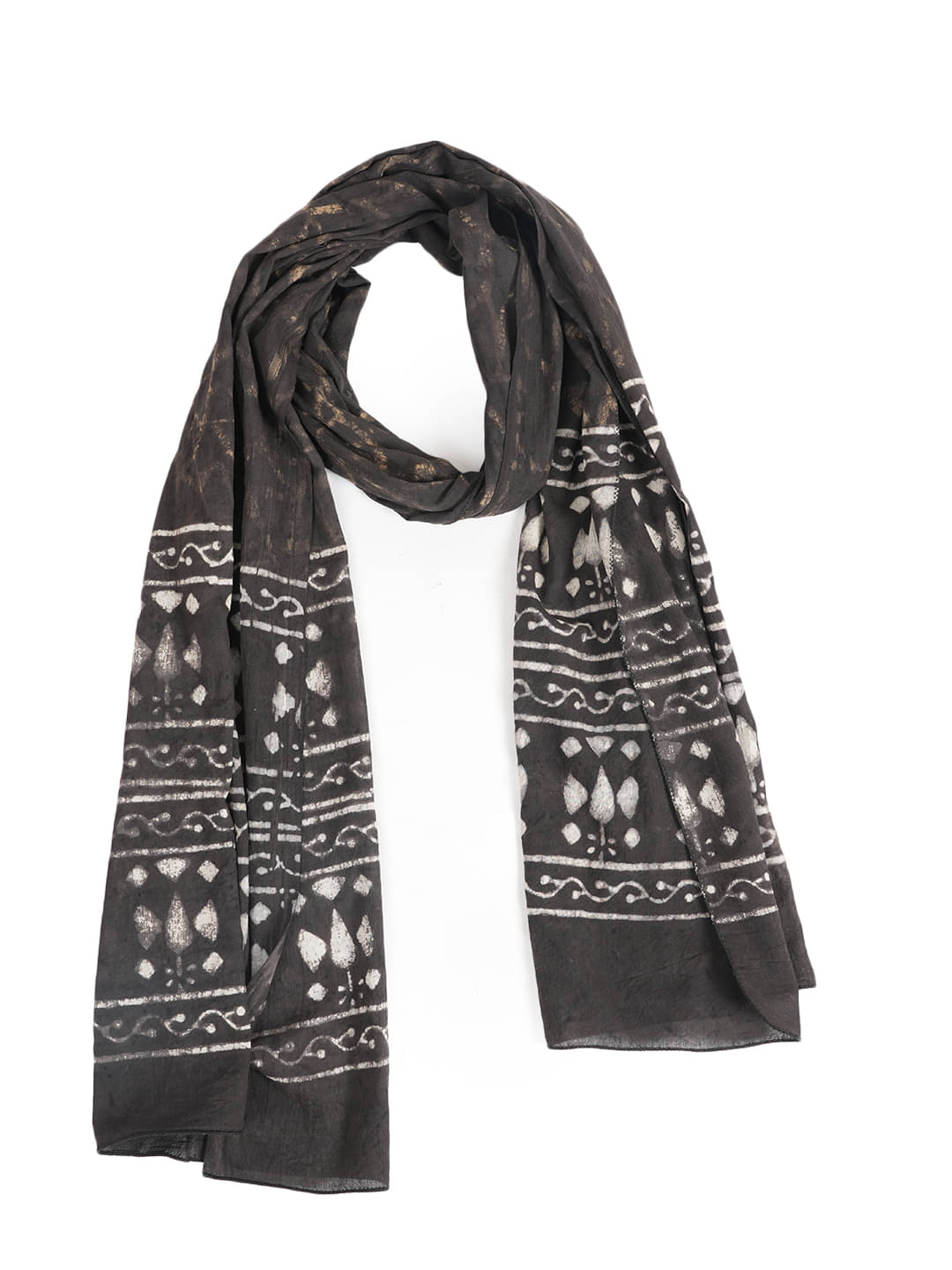 STYLE SHOES Black Cotton Blend Women's Scarf ( Pack of 1 ) STYLE SHOES Black Cotton Blend Women's Scarf ( Pack of 1 )