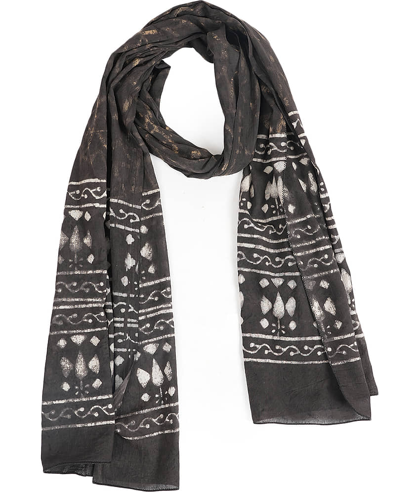 STYLE SHOES Black Cotton Blend Women's Scarf ( Pack of 1 ) - Dupattas & Shawls | Buy online on ZillyBuy