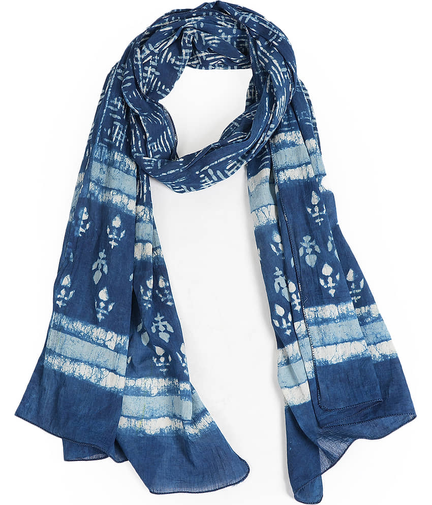 STYLE SHOES Blue Cotton Blend Women's Scarf ( Pack of 1 ) - Dupattas & Shawls | Buy online on ZillyBuy
