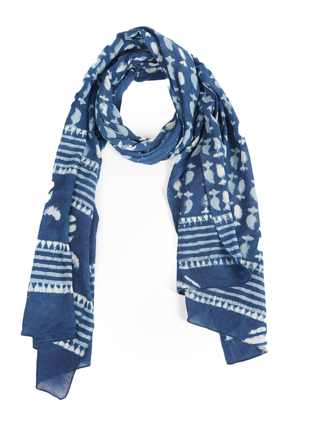     			STYLE SHOES Blue Cotton Blend Women's Scarf ( Pack of 1 )