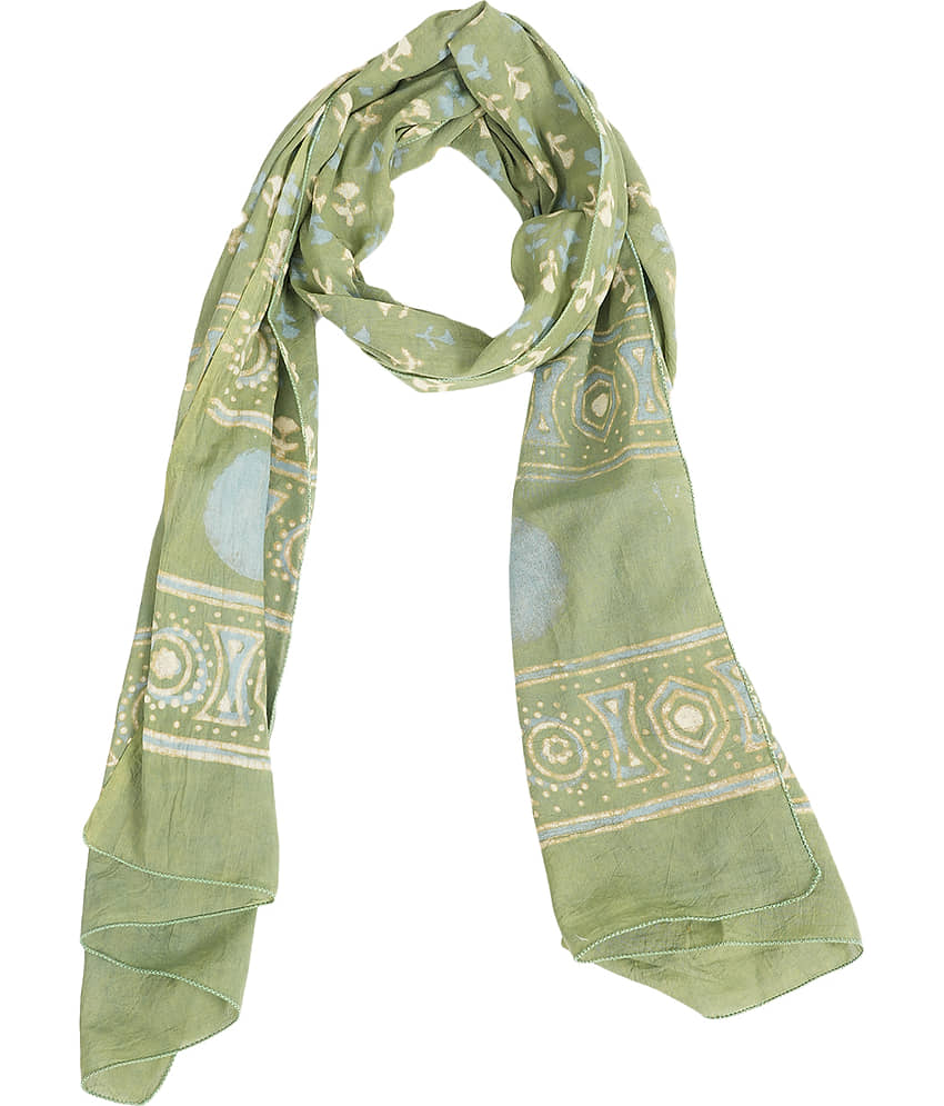 STYLE SHOES Green Cotton Blend Women's Scarf ( Pack of 1 ) - Dupattas & Shawls | Buy online on ZillyBuy