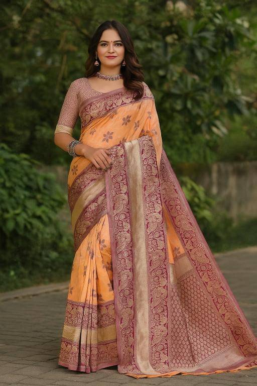 Saadhvi Silk Woven Design Banarasi saree With Unstitched Blouse Piece ( Multicolor 1 ) Saadhvi Silk Woven Design Banarasi saree With Unstitched Blouse Piece ( Multicolor 1 )