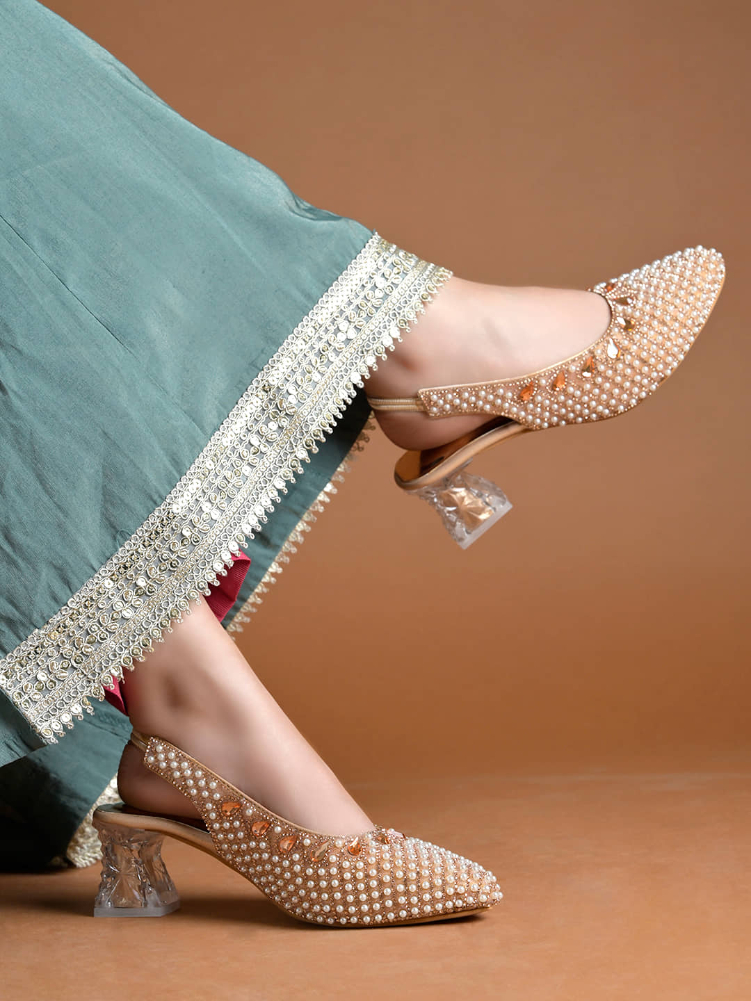 Shoetopia Gold Women's Pumps Heels - Heels | Buy online on ZillyBuy