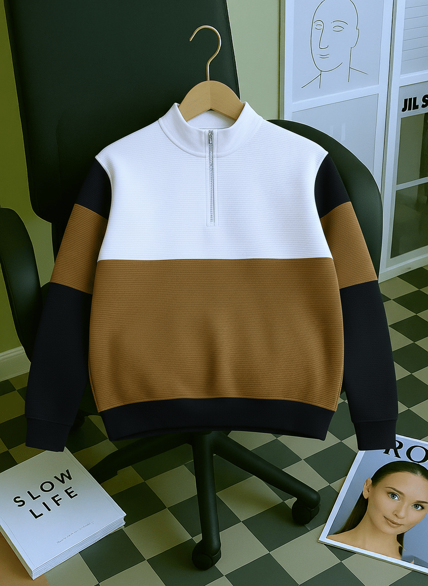     			Singham Men Cotton Blend Regular Fit Colorblock T-Shirt ( White )