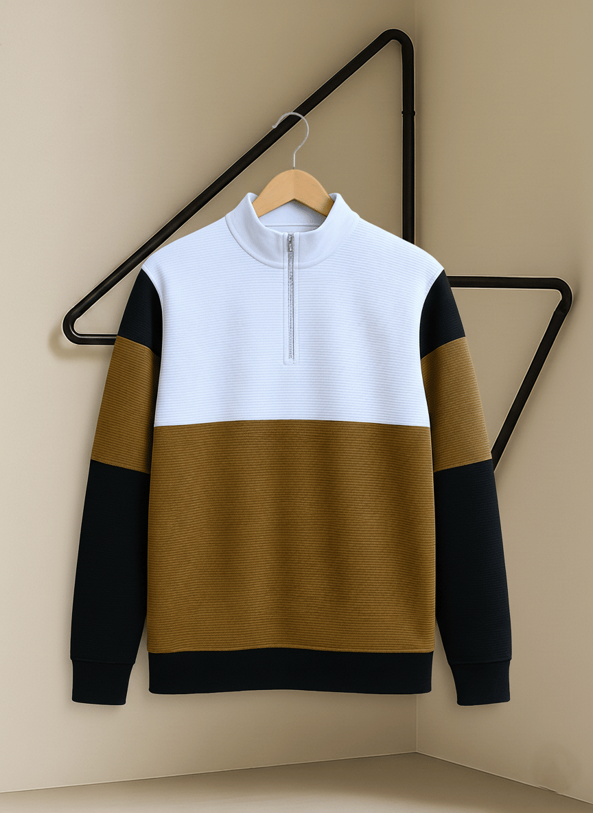     			Singham Men Cotton Blend Regular Fit Colorblock T-Shirt ( White )