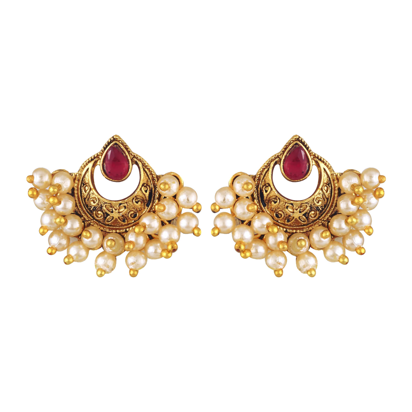     			Vighnaharta Red EarCuff Earrings ( Pack of 1 )