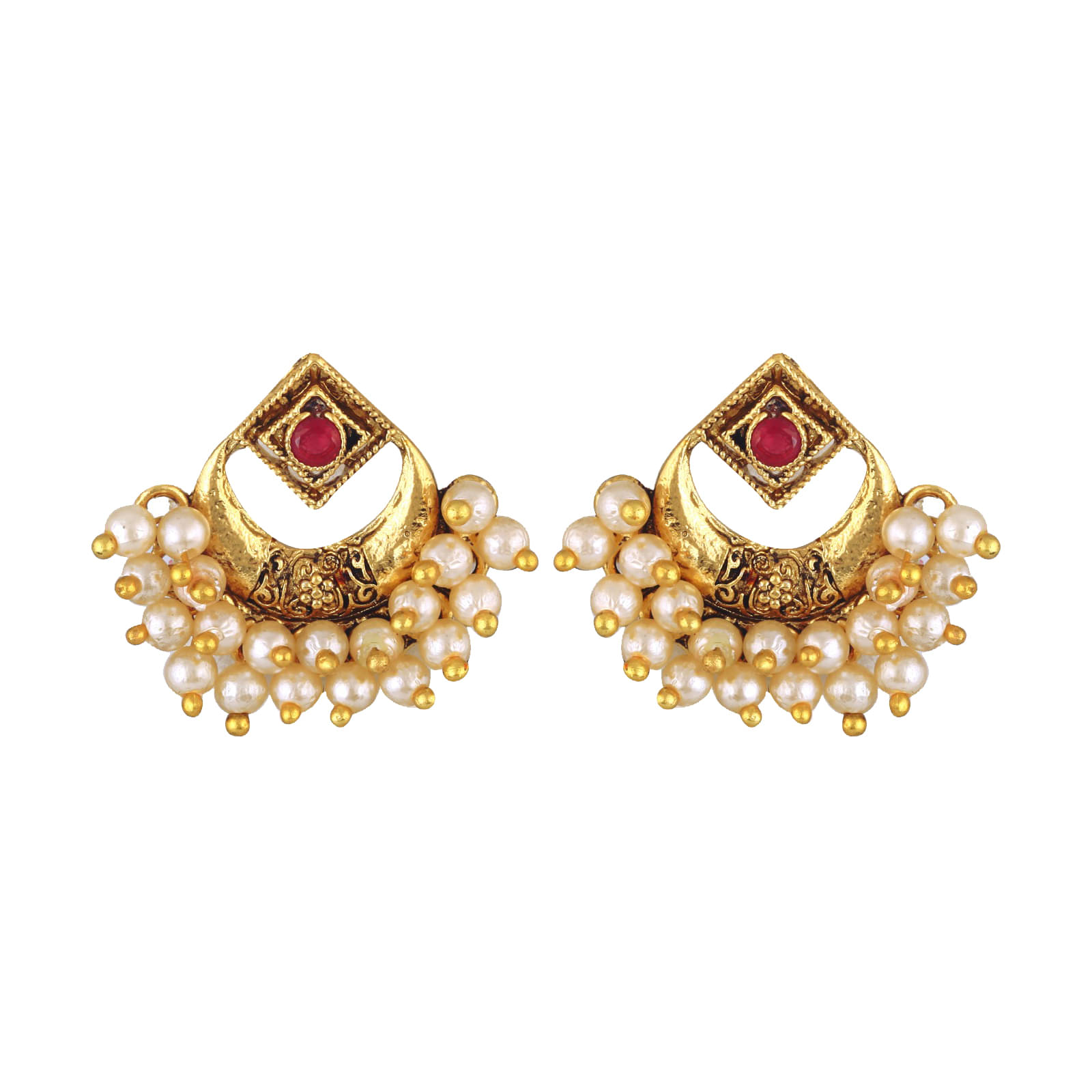     			Vighnaharta Red EarCuff Earrings ( Pack of 1 )