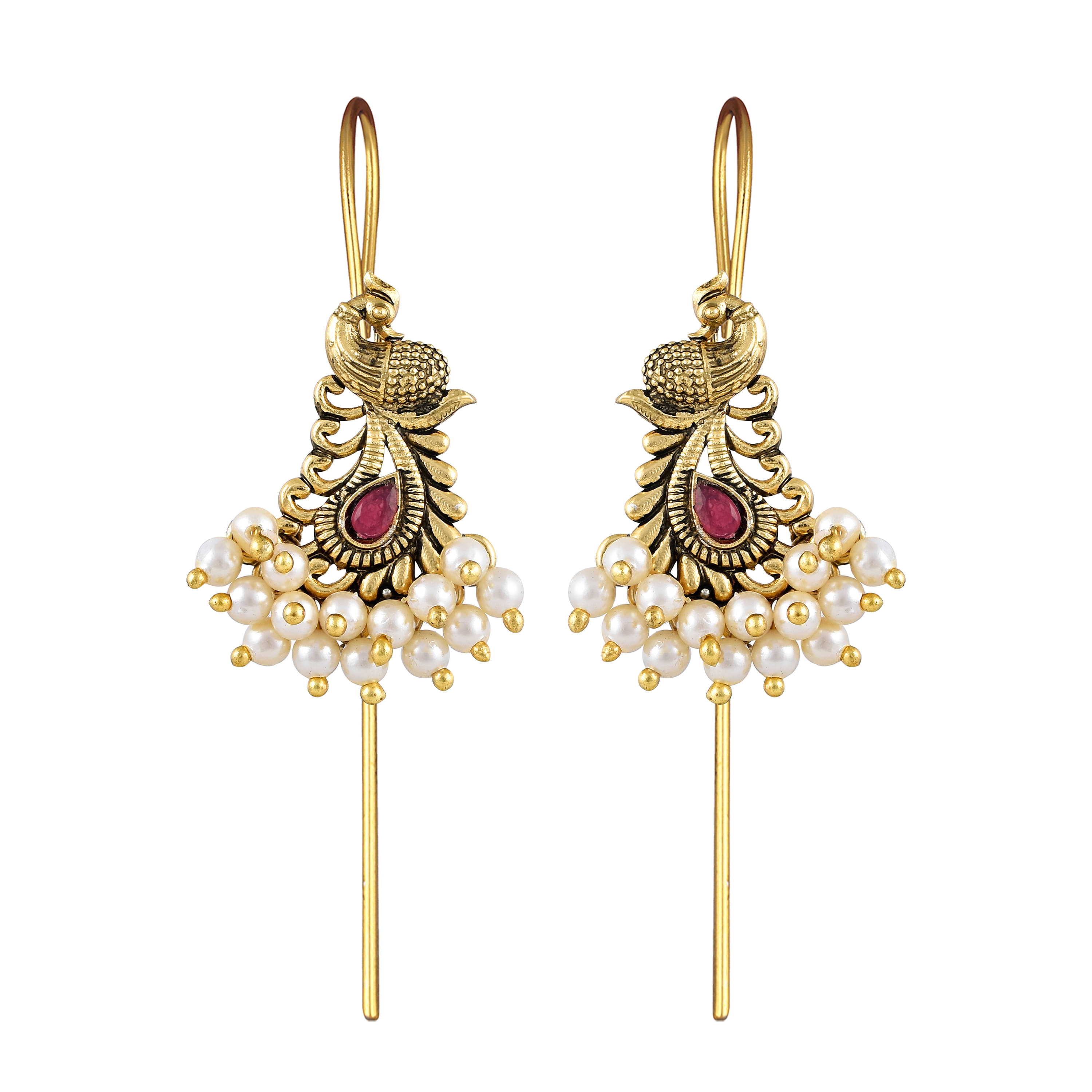     			Vighnaharta Red EarCuff Earrings ( Pack of 1 )