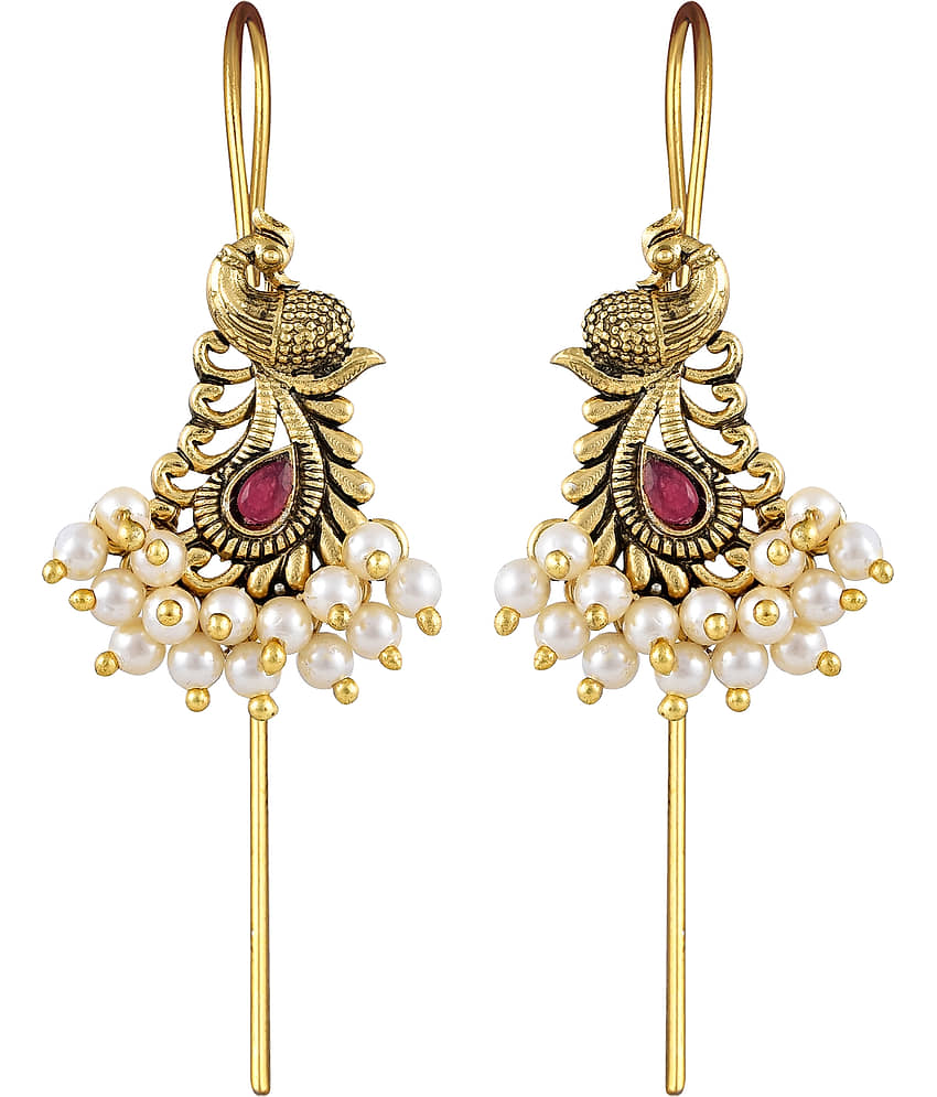Vighnaharta Red EarCuff Earrings ( Pack of 1 ) - Earrings | Buy online on ZillyBuy