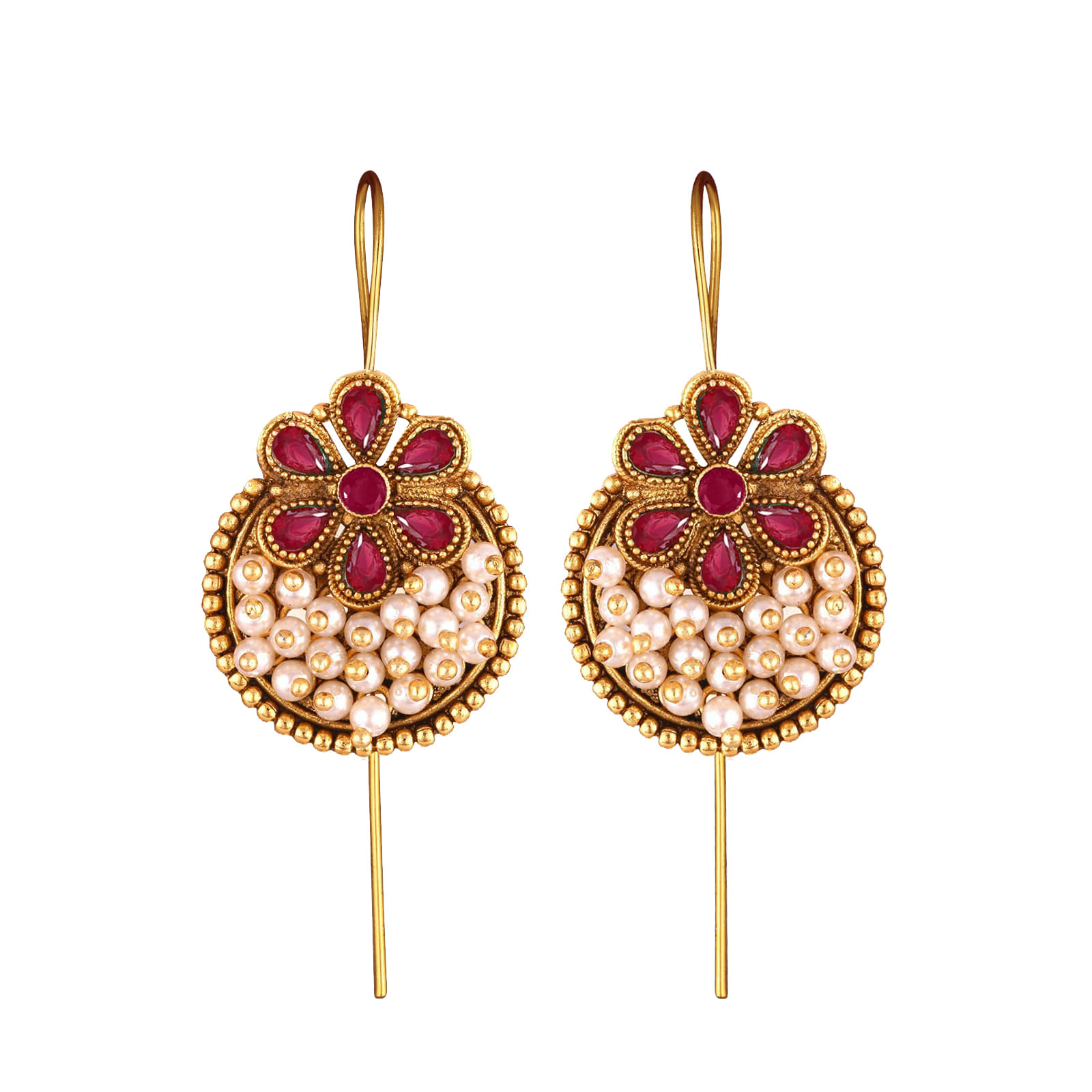     			Vighnaharta Red EarCuff Earrings ( Pack of 1 )