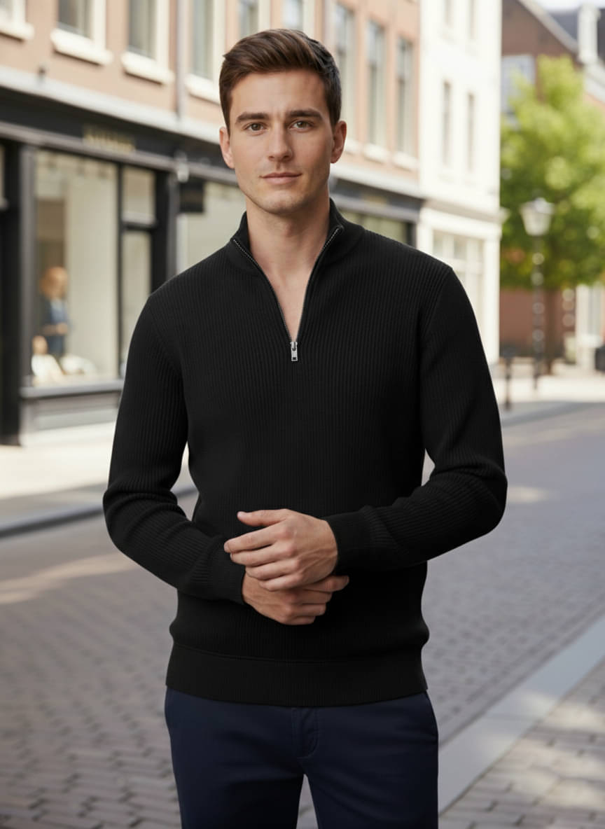     			freaks Woollen Blend V-Neck Men's Full Sleeves Pullover Sweater - Black ( Pack of 1 )