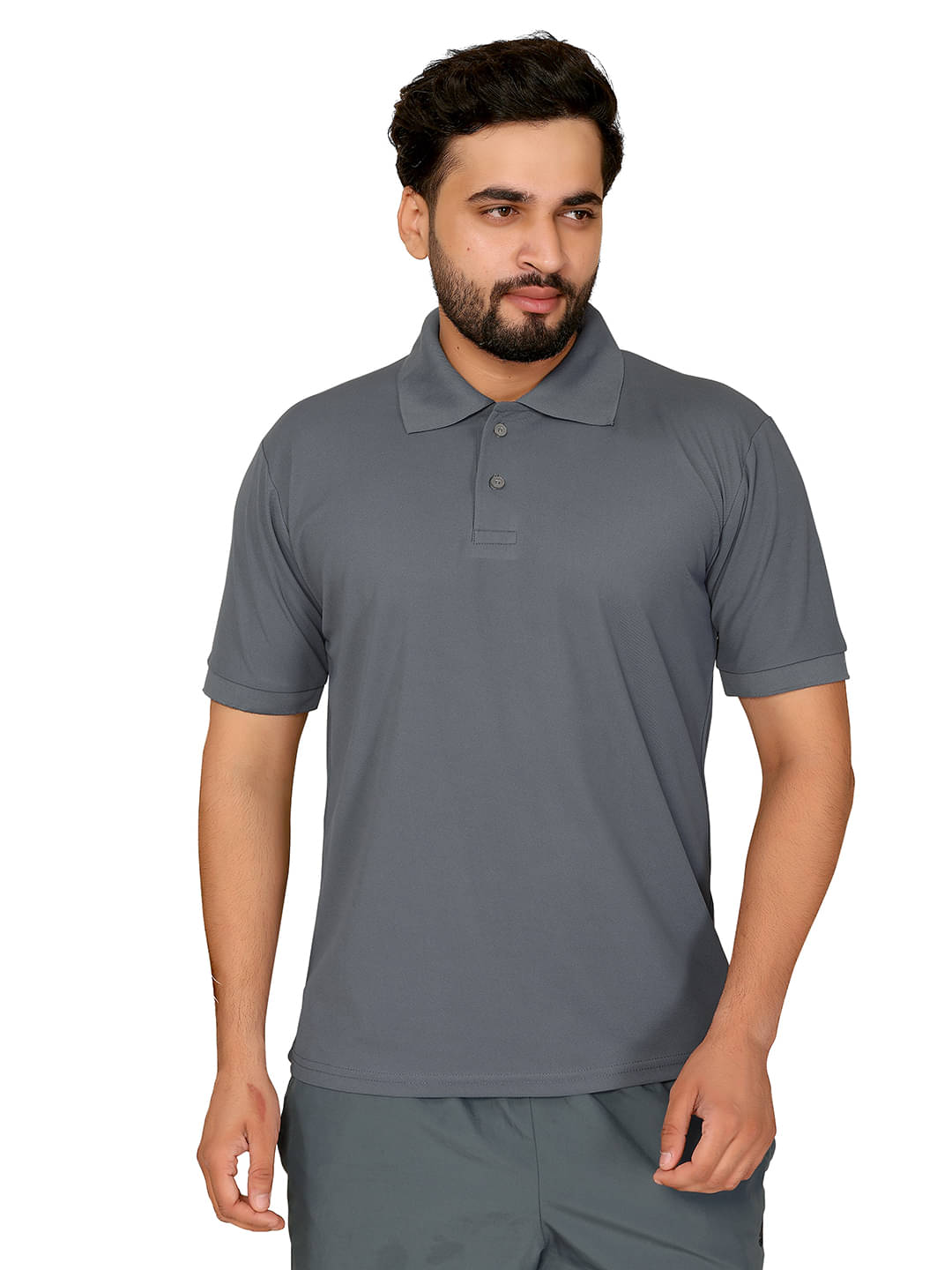     			ANAND. Men Polyester Relaxed Fit Solid T-Shirt ( Grey )