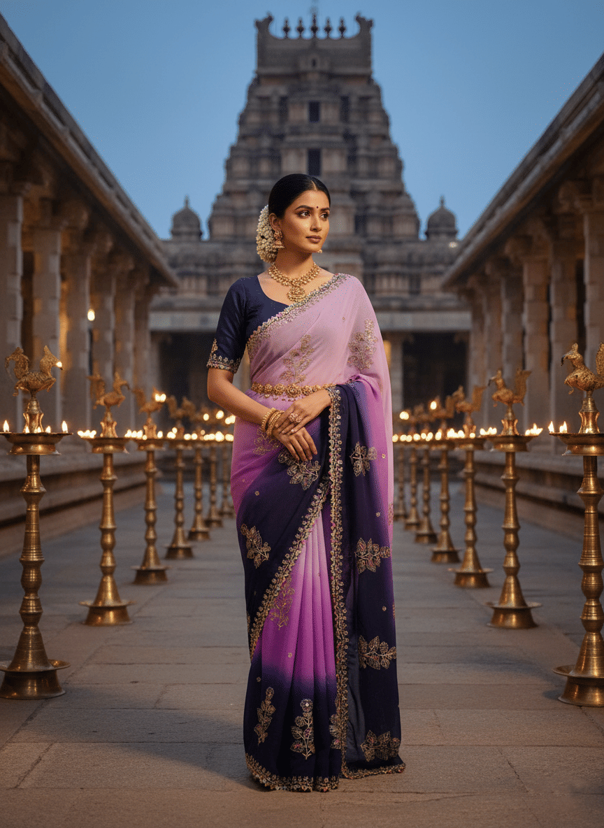     			Avenue Creation Chiffon Embroidered Leheriya Saree With Unstitched Blouse Piece ( Multicolor 6 )