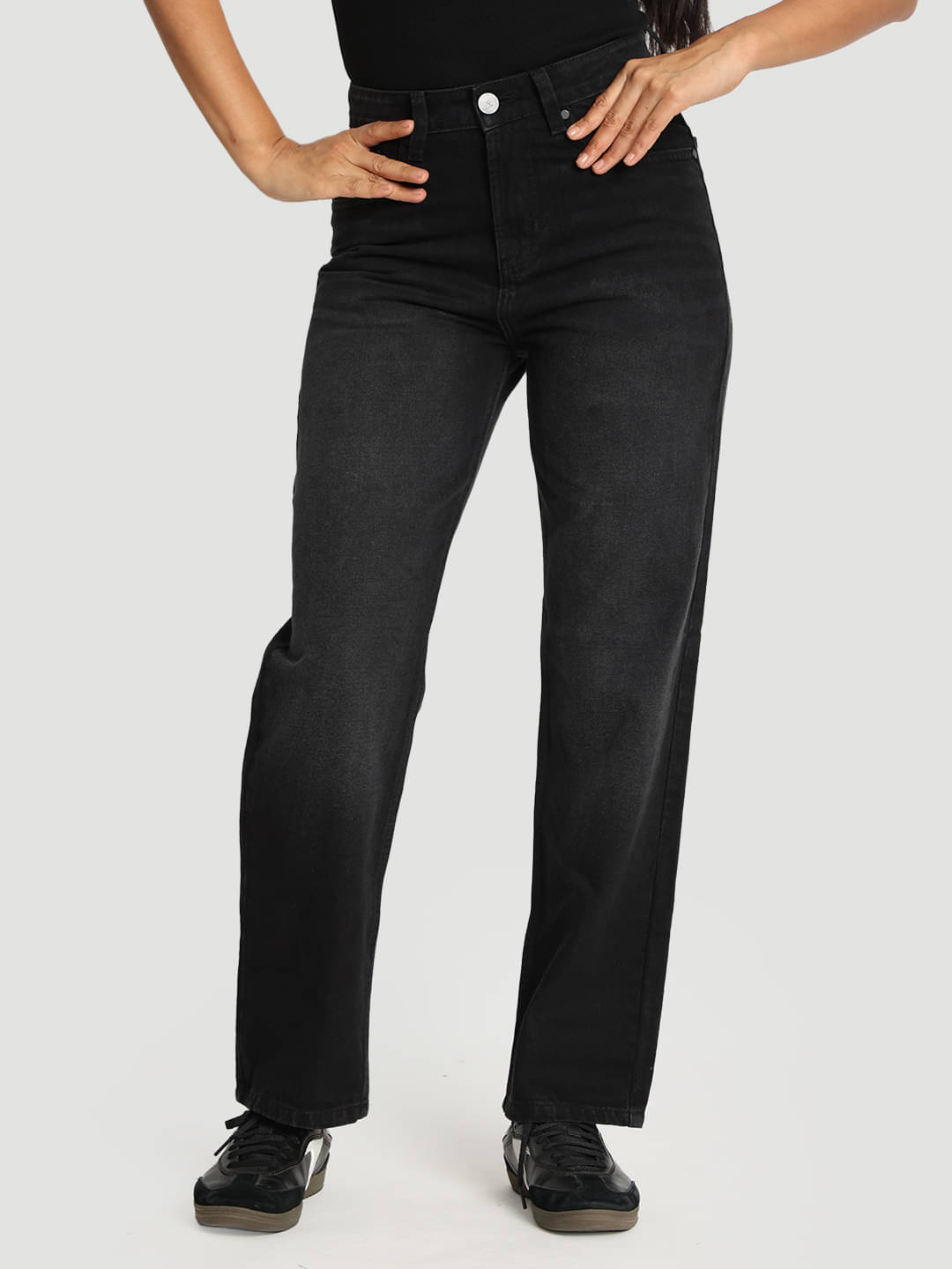     			Bene Kleed Women's Relaxed Fit High-Rise Jeans ( Charcoal )