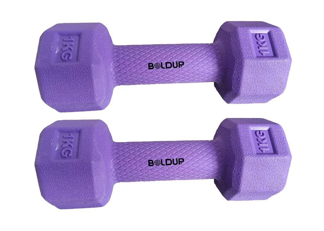 Boldup PVC Hex Dumbbells for Home Gym | Non-Slip, Durable & Shock-Resistant Dumbbell Set | Ideal for Strength Training, Workout & Fitness 2pc pvc purple Boldup PVC Hex Dumbbells for Home Gym | Non-Slip, Durable & Shock-Resistant Dumbbell Set | Ideal for Strength Training, Workout & Fitness 2pc pvc purple