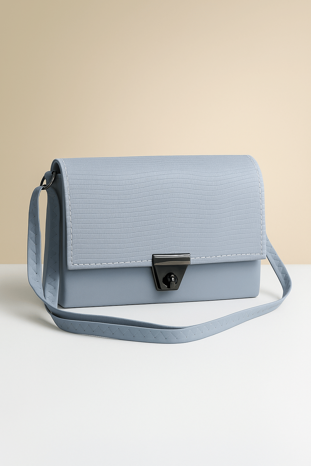     			De Elmore Sling Bag Rexin Set of 1 ( Light Grey )