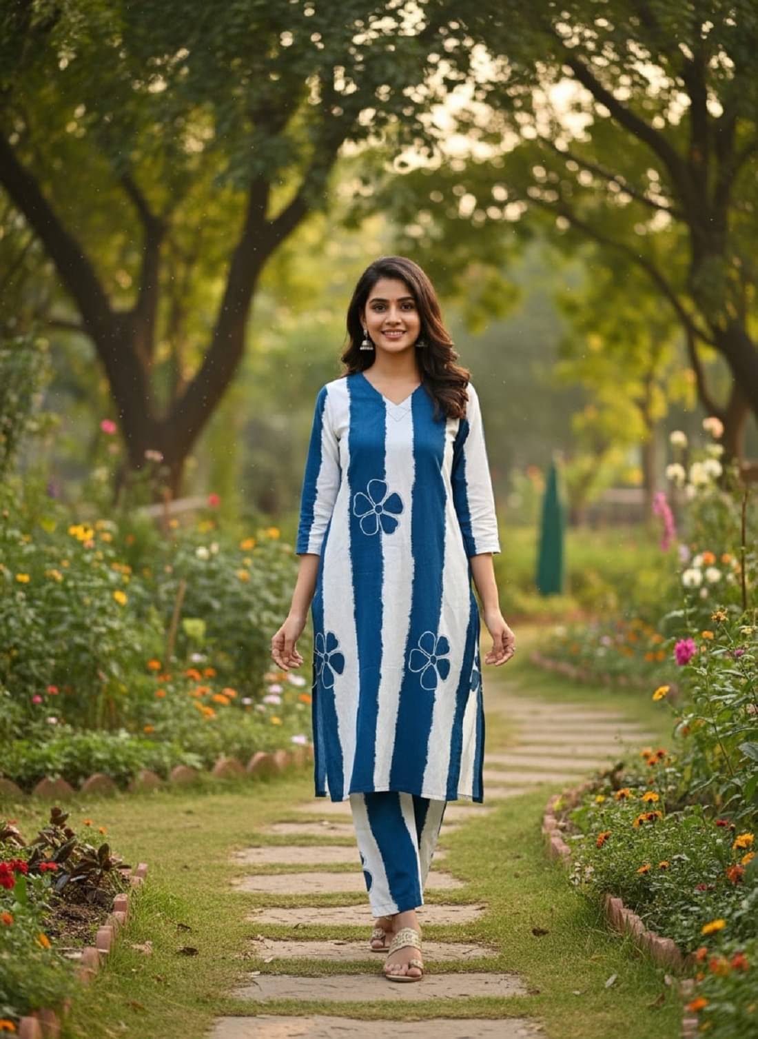 Gobya Women Rayon Printed Straight Kurti With Pants ( Blue ) Gobya Women Rayon Printed Straight Kurti With Pants ( Blue )