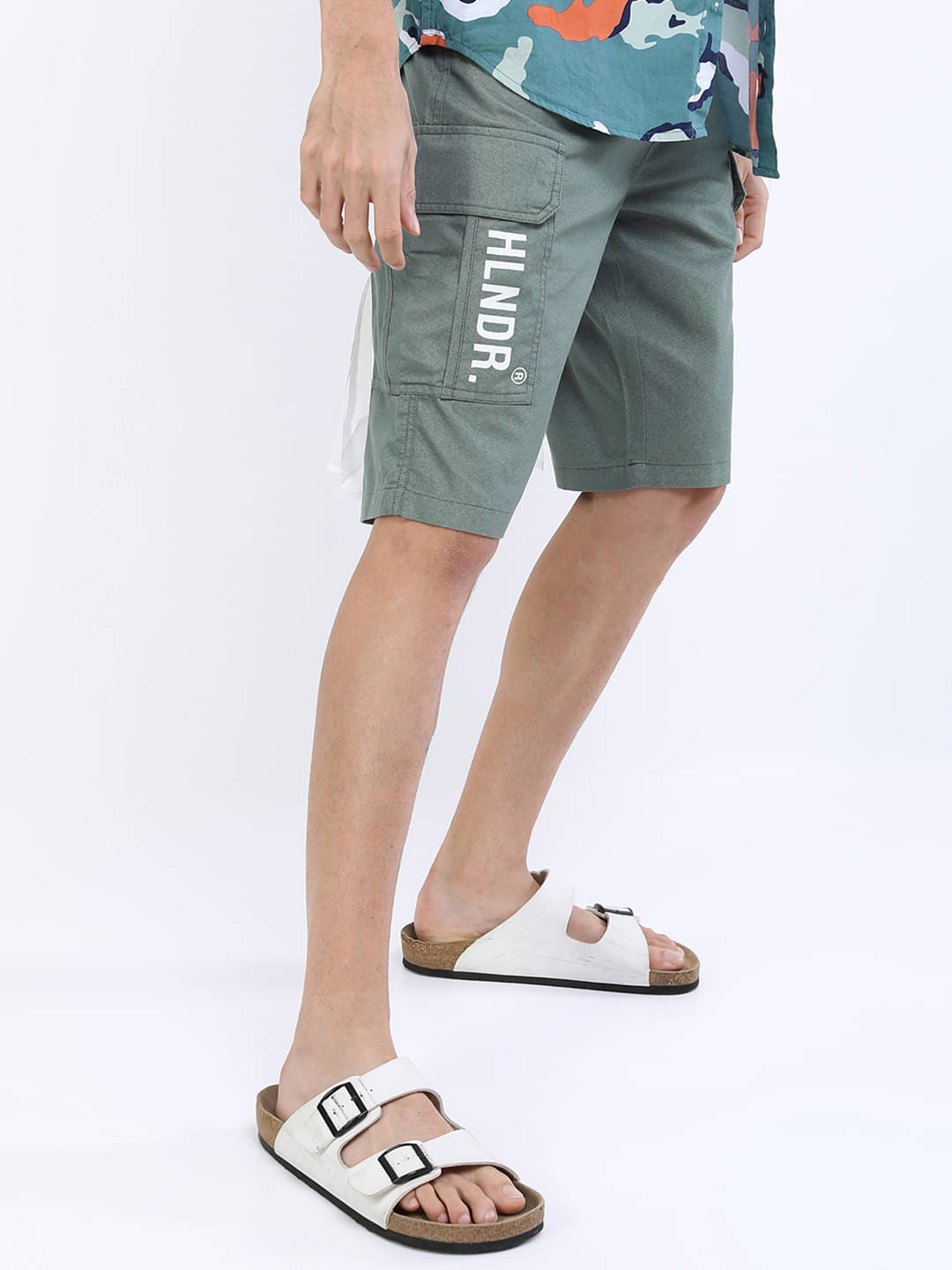 Highlander Green Cotton Blend Men's Cargos ( Pack of 1 ) Highlander Green Cotton Blend Men's Cargos ( Pack of 1 )